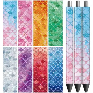 UV DTF Pen Wraps Transfer Sticker Decal Mermaid - 48pcs Waterproof HD Print UV DTF Pen Adhesive Decals for Personalized DIY Pencil Pen Decorative Crafts Gifts Giving