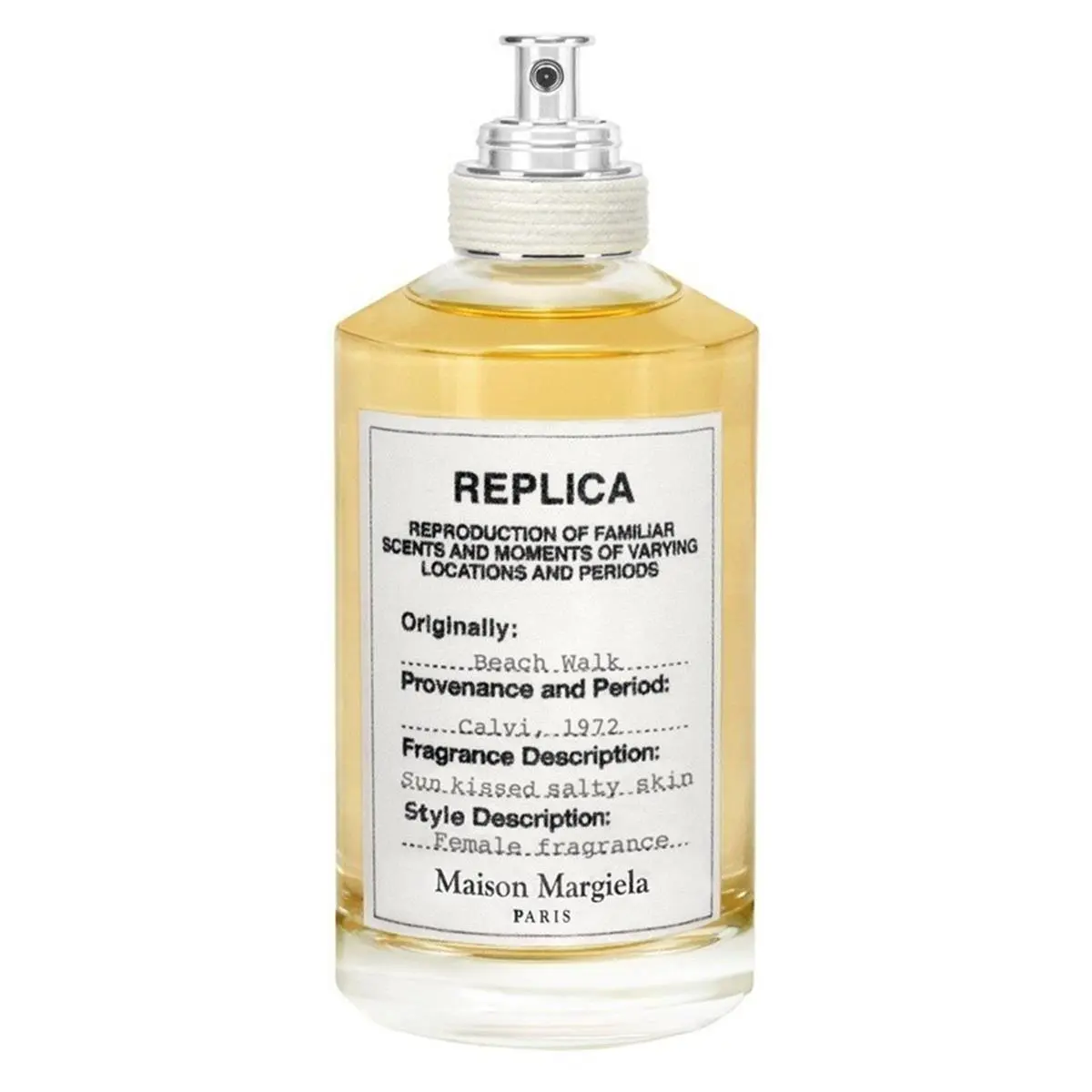 Maison Margiela Replica Beach Walk Eau De Toilette Spray - Women's Clean Girl Perfume, 3.4oz (3-3.9 fl oz), Signature Scent with Citrus-Floral Freshness, Bergamot, Lemon & Ocean Spray Hint, Style 255490, 3 To 3.9 Fl Oz