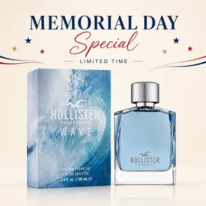 Wave by Hollister for Men - 3.4 oz EDT Spray, Unisex Cologne, Summer Spring Fragrance, Memorial Day Gift