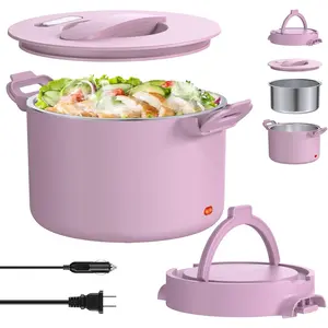 Electric Lunch Box  Warmer, 34-Ounce Leakproof Portable Heated Lunch Container for , , Office,Camping, 100W 12V/24V/110V/220V Bento Box Heater  For Women Men (Light )