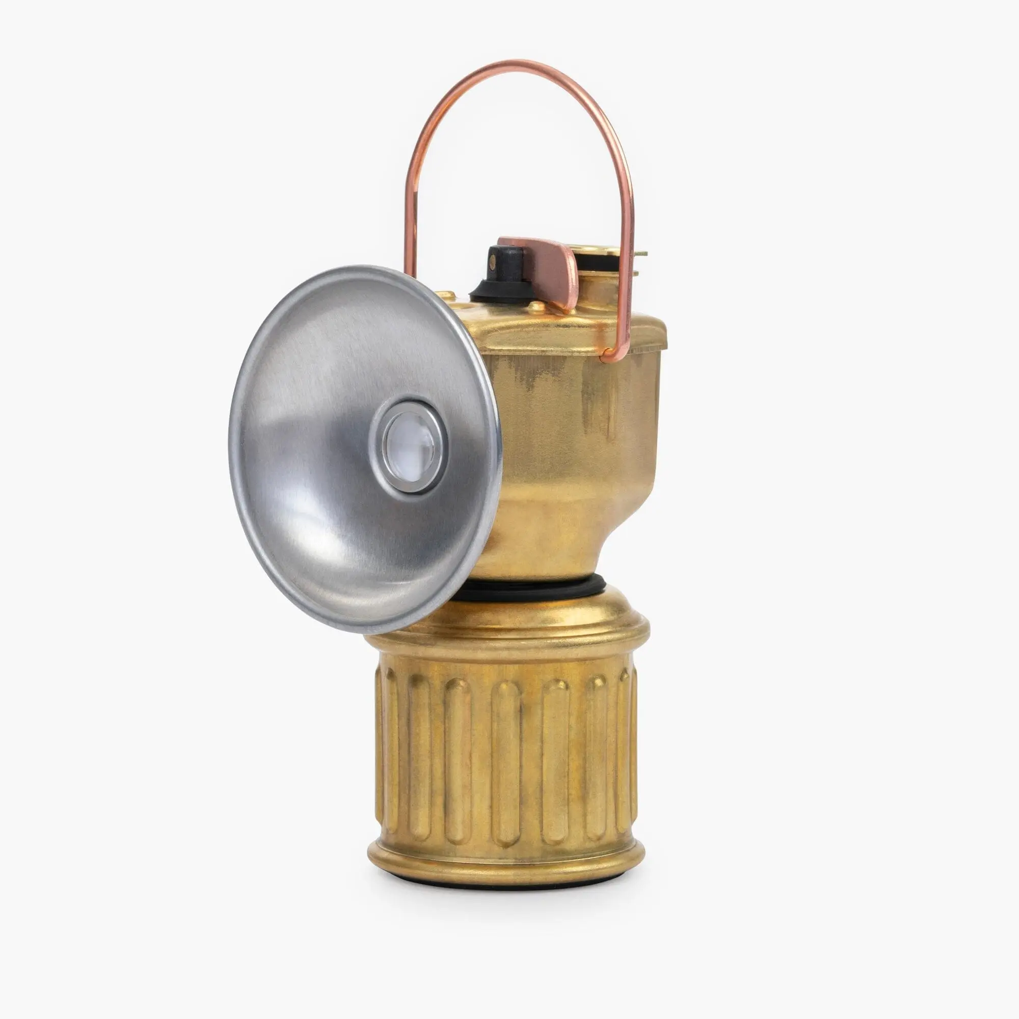 Barebones Miners Lantern – Vintage-Inspired Rechargeable LED Lantern with Dimmable Light, Magnetic Base, Weatherproof Design, and Brass Finish – Portable Camping and Indoor Decor Light
