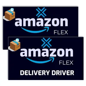 Amazon Flex Delivery Car Door Magnets 11"x7" Durable Weatherproof 2-Pack for Professional Drivers Easy Application & Visibility Enhancing Letters