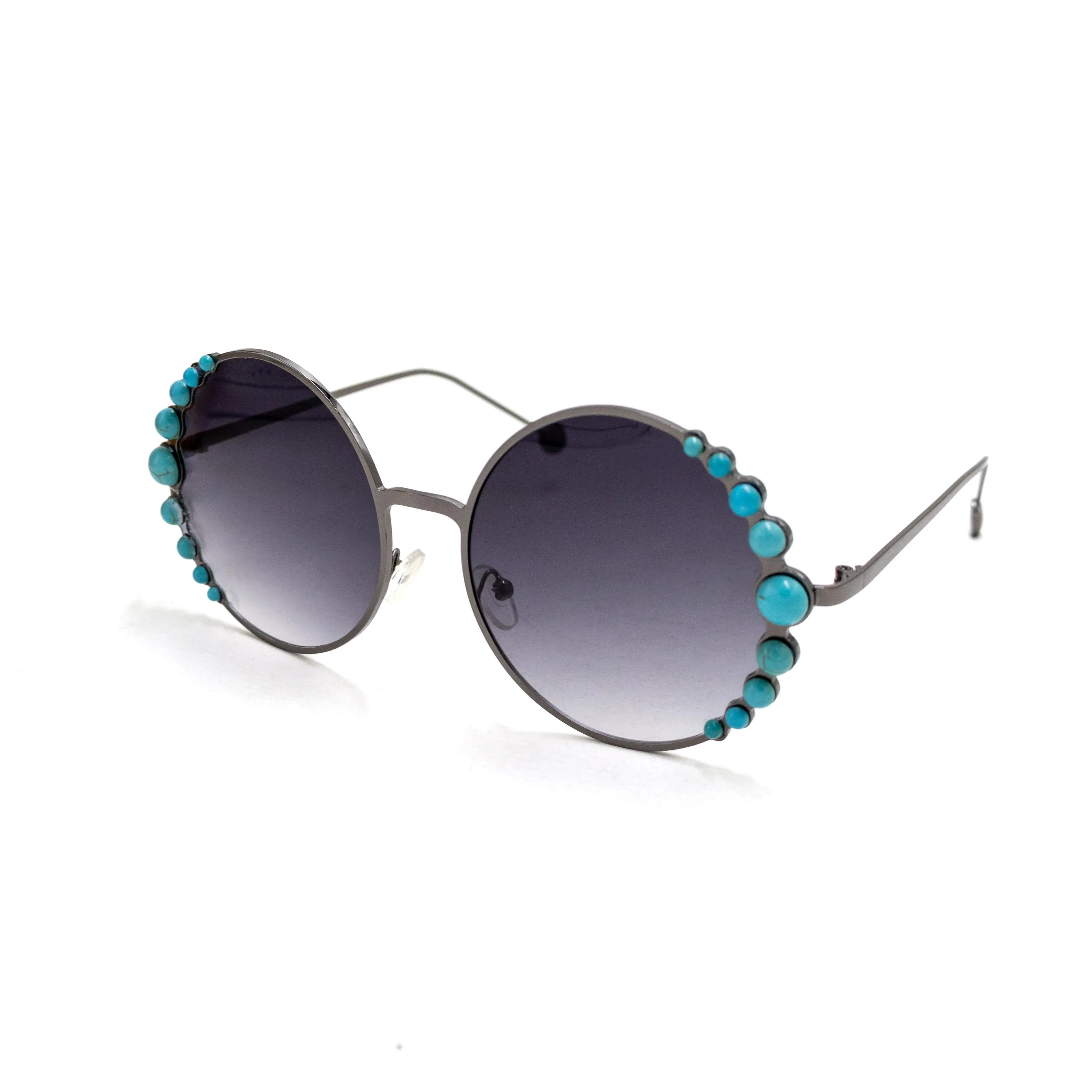 RoundFaux Turquoise Sunglasses