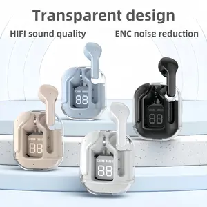 TWS True Wireless In-Ear Earbuds Headphone - Transparent Cover Electronic Audio Device with Dual-Ear Stereo Sound, Stylish Christmas Gift Option
