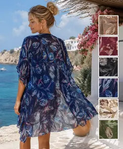Women's Floral Swimsuit Coverup - Beach Kimono Cardigan, Cover Ups Swimsuits for Resort Wear