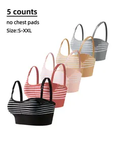 Striped Pattern Maternity Nursing Bra, Adjustable Strap Soft Support Nursing Bra, Maternity Underwear for All Seasons, Pregnancy Maternity Bra