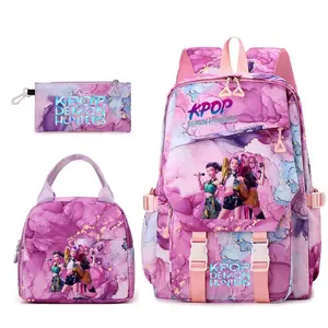 New Backpack solid color women's backpack&lunch bag witch group star printzipper closure Trendy backpack fashionableand versatile casual trend suitable for students going to school, campus, travelingwomen's backpack 3-piece