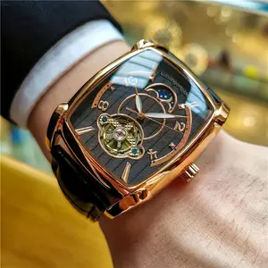Classic Business Men's Mechanical Watch&Luxury Design&Cow Leather Exquisite Gift Box Packaging