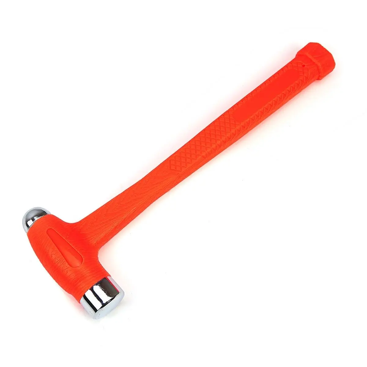 XtremepowerUS 1lb Heavy Duty Dead Blow Ball Pein Hammer, Hardware DIY Hand Tool, Dual-Face Flat & Peen Steel Head, Orange Grip Handle