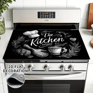 Chalkboard The Kitchen Home 2D Flat Stove Top Cover, Heat Resistant Scratch Proof Stove Protector, Easy Clean Multi-Use Mat for Stoves, Oven, Washer Dryer, Rustic Farmhouse Kitchen Decor #ChalkboardKitchen #KitchenHome #StoveProtector #HeatResistant