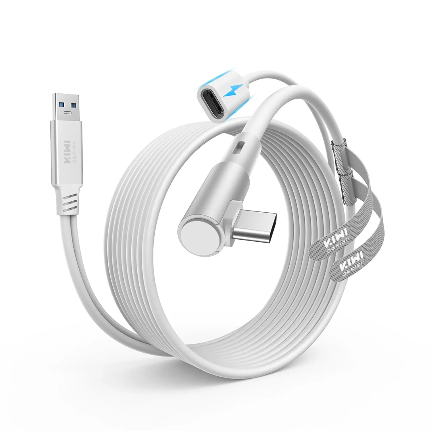 KIWI design Link Cable with Charging 16FT Compatible with Meta Quest 3S/3/2/Pro/Pico 4 Accessories and PC/SteamVR, USB 3.0 to USB C Link Cable with 5Gbps Super Speed for Extended Gameplay, White summerwins