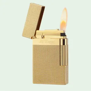 [Classical] DPT Diamond Guilloche GOLD lighter Metal Brass 140g Luxury Gift for him