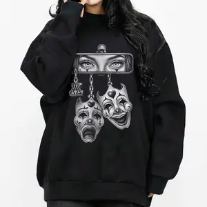 Look and Smile now cry later Chicano Clothing Lowrider Chicana Art Gangster Cholo Outfit Cotton Fabric Menswear Casual Streetwear Hoodie Unisex Loose Fit 100% Cotton