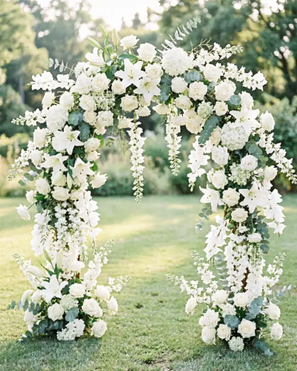 Metal Garden Arch - Freestanding Flower Stand for Wedding & Event Decoration, 2 Sizes for Climbing Plants, Roses, Vines