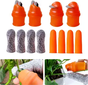 12 Pcs L-Size Gardening Silicone Thumb Knives, Quick-Cutting Pruners for Gardening, Fruit Harvesting, Plant Separating - Garden Tree Trimming Tool