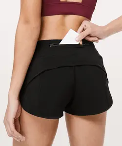 Women's Speed 2.5" Athletic & Running Shorts with Zipper Pocket High-Waisted Quick-Drying