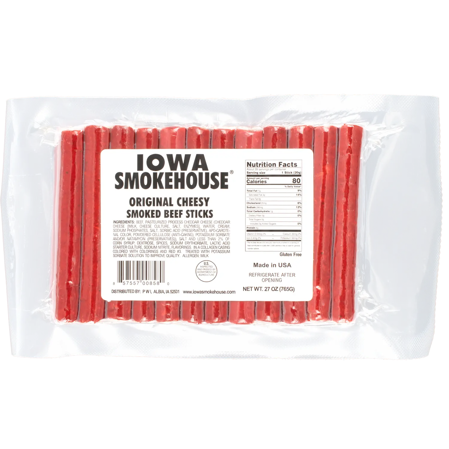27 oz Smoked Beef Sticks Cheesy Original 27 oz Smoked Beef Sticks Cheesy Original