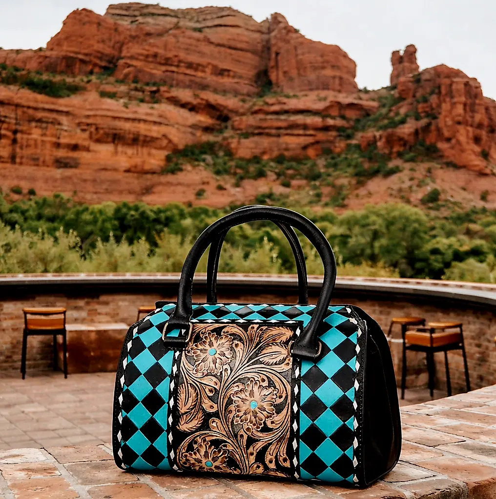 The Savannah | Diamond Tooled Leather Western Handbag