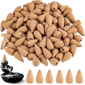 backflow incense cones for waterfall -300 pcs waterfall scented cone bulk aromatic smoke fountain for aromcatherapy yoga relaxation home decor(sandalwood scents)