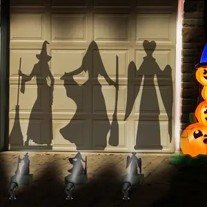 Witch Silhouette Garden Stake Set, 3 Counts/set Hocus Pocus Garden Decor, Decorations for Home Party Outdoor Yard, Halloween