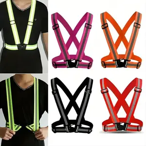 Reflective Safety Vest, High Visibility Adjustable Strap Vest for Outdoor Jogging, Cycling, Walking, Running, and Night Riding, Lightweight Reflector Gear for Men and Women