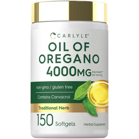 Carlyle Oregano Oil 4000mg Supplement - 150 Softgel Capsules - Contains Carvacrol - Non-GMO & Gluten Free Formula
