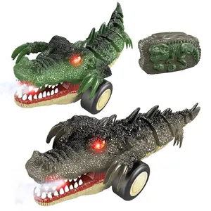 2.4g Remote Control Spray Crocodile Car, Simulation Realistic, Durable Crash Resistant, LED Lights, Includes Remote and Model, Remote Controlled Car, Suitable for Kids over 3 Years