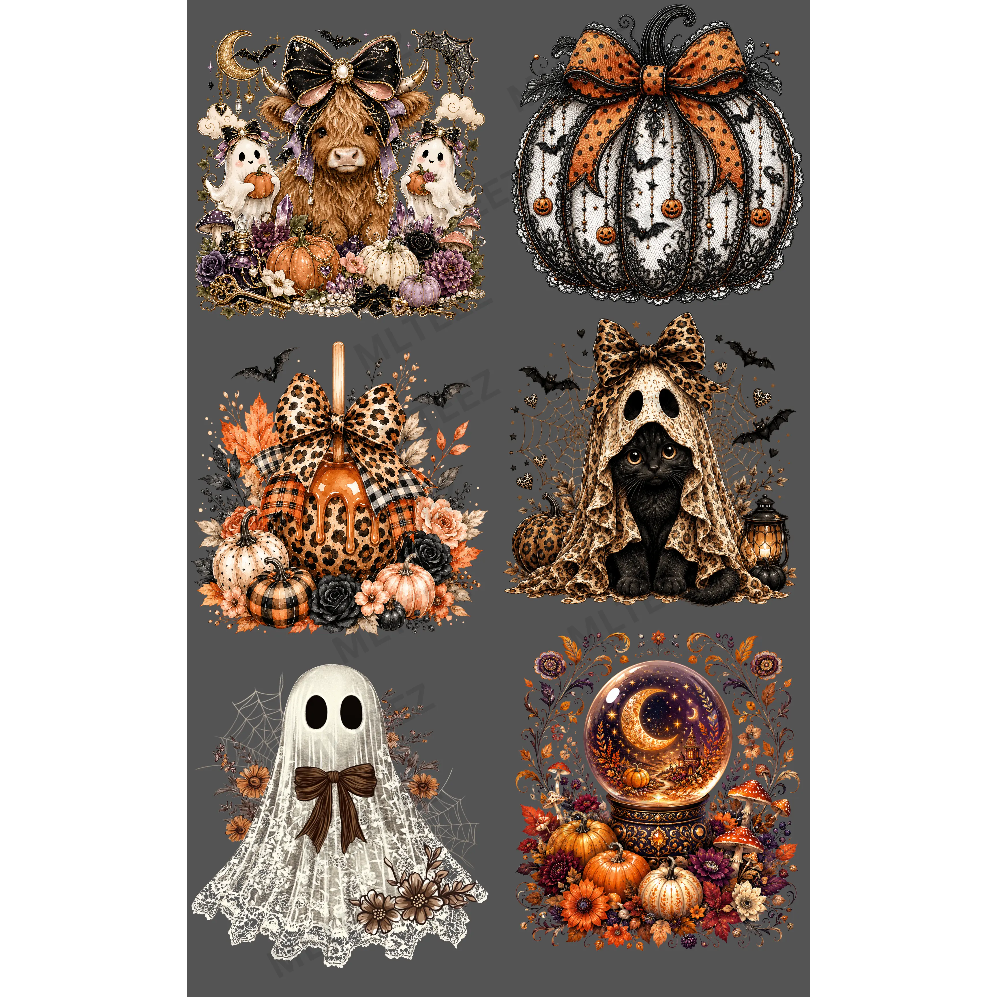 HALLOWEEN (7) PREMADE GANGSHEET - 22X36 DTF TRANSFERS - DIRECT TO FILM