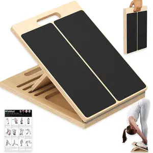 Adjustable Calf Stretching Slant Board Wooden Incline Stretcher for Squats Leg Knee Ankle Heel Workouts Adjustable Design Versatile Use