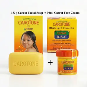 2pcs Carrot Skincare Set: Carrot Face Cream 1.2oz &Carrot Facial Soap 6.7oz, with Beta Carotene, Hyaluronic Acid & Vitamin C, Hydrating Moisturizer & Gentle Cleansing, Travel-Friendly Beauty Kit, Ideal Birthday Gift for Women