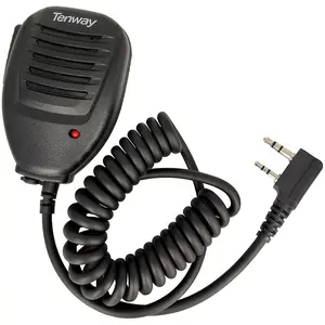 Tenway Handheld Speaker Mic 1 Pin 2.5mm Shoulder Microphone with Reinforced Cable Compatible with Cobra Walkie Talkie Two Way Radio Accessories Clip Button