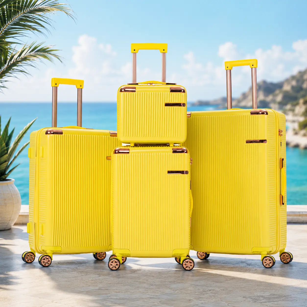 [Deals for You Days] travel luggage bags Hardshell ABS Suitcase with Double Spinner Wheels,Lightweight Hardshell Abs Luggage