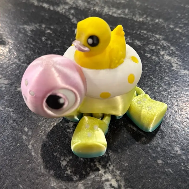3d Printed Turtle with Floatie and Duck