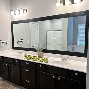 Black Wood Grain Self-Adhesive Removable PVC Waterproof Wall Border, 10M (4.2cmx390cm/4in) Modern Decorative Wallpaper Trim Sticker for Kitchen, Bathroom
