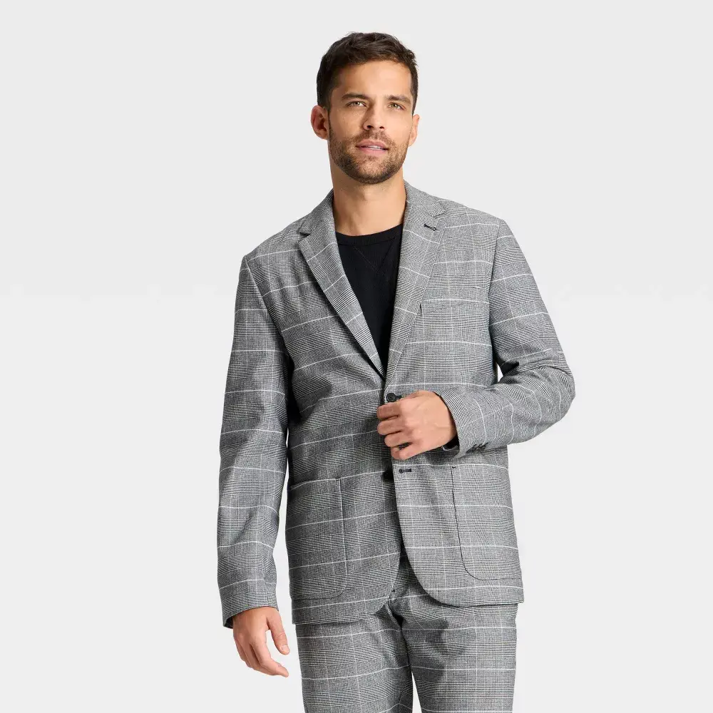 Houston White Men's Houndstooth Glen Plaid Blazer Houston White Men's Houndstooth Glen Plaid Blazer