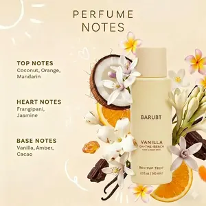 Vanilla Coconut Fragrance Spray Water-based, Refreshing and Non-Sticky, Friction Activates Fragrance 240ml，Set Perfume Fresh Brazilian summervibes
