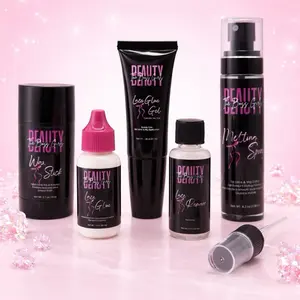 Thebossgirlsbeauty Lace Wig Install Kit with Lace Glue Gel , Lace Glue,melting spray ,styling stick , lace glue remover, plus gift added baby hair brush, melting band scrunchies wig cap