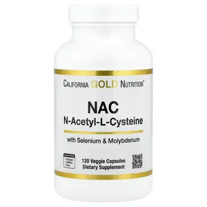 California Gold Nutrition N-Acetyl-L-Cysteine with Molybdenum and Selenium, 120 Veggie Capsules