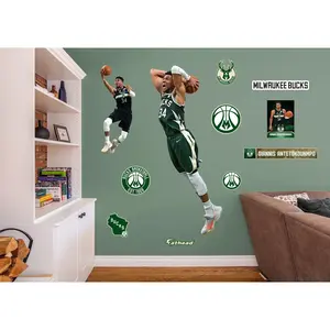 Giannis Antetokounmpo - RealBig Dunking Collection - Official NBA - Milwaukee Bucks - Reusable Vinyl Wall Decals