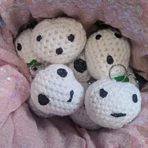 Crochet Amigurumi Kodama Inspired Key Chain from Princess Mononoke