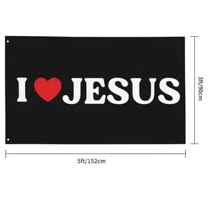 I Love Jesus Flag 3x5 Ft Motivational Flag Fitness Inspirational Flags For Room Guys Cool Flag For Home Gym Wall Decor Outdoor Indoor Banner College Dorm Man Cave