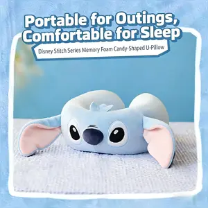 [Limited Edition] MINISO Disney Stitch Memory Foam U-Shaped Pillow Portable Travel U-Shaped Neck Pillow for Cervical Spine