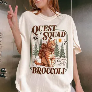 Onyx Storm Quest Squad Broccoli Comfort Colors Shirt, Fourth Wing Shirt, Broccoli Cat TShirt, Ridoc Romantasy Fan Shirt, Dragon Rider Tee
