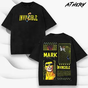 Mark Grayson Invincible Graphic T-shirt Oversized Streetwear Crewneck for Men Women - TV shows Troupe Hoodie Sweatshirt Tanktop 100% Cotton Vintage Acid Wash Tee Menswear 2026