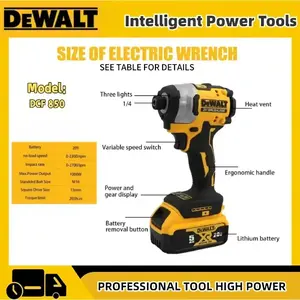 DEWALT DCF850 Impact Driver Electric Driver 20V Lithium Battery Brushless screwdrivers High Torque tools