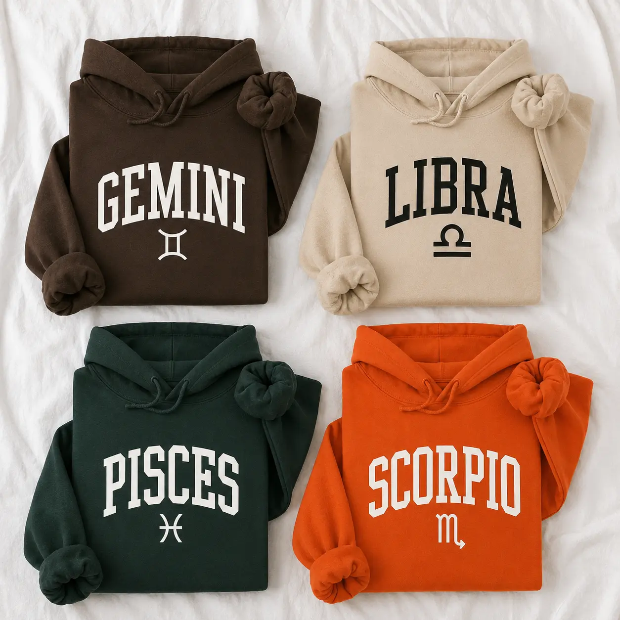 [FULL 12 ZODIAC] Zodiac Symbol Hoodie, Gemini Libra Pisces Scorpio Hoodie, Astrology Graphic Pullover, Horoscope Star Sign Hoodie, Unisex Celestial Sweatshirt, Minimalist Zodiac Gift, Birthday Gift for Her or Him - DPCLICK