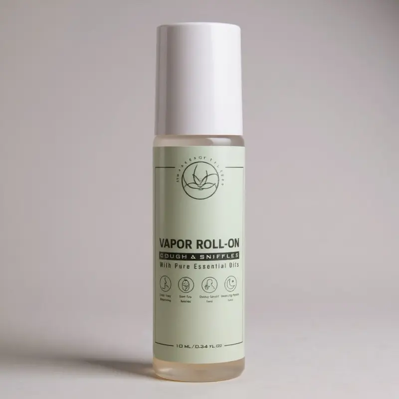 Aromatherapy Essential Oil Vapor Roll-On - Natural Wellness Support for Cough & Sniffles, Skin-Friendly Stress Relief Solution