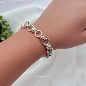 950 Silver Bracelet with Rings - Luxurious & Elegant Design for Elegant Outfits and Gifts