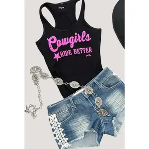 Cowgirls Ride Better Country Western Graphic Tank Top