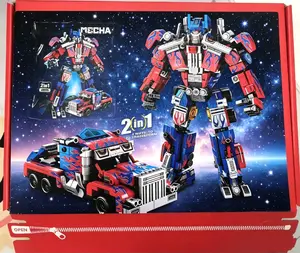 2 in 1 Transforming Robot Building Blocks, Car to Robot Display Model Kit, Creative Desk Decor Collectible for Home